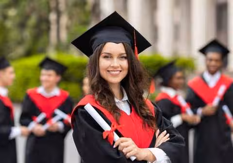 Image of a student at her graduation ceremony. Blog image