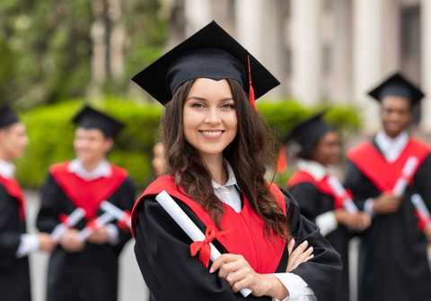 Image of a student at her graduation ceremony. Blog image